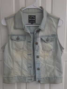 Wax Jean Pale Blue Girls' Denim Vest